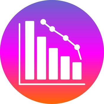 Decrease Glyph Gradient Circle Icon vector