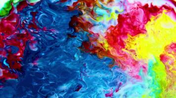 Abstract Background With Psychedelic Painting in Vivid Liquid Colors Texture  Footage. video