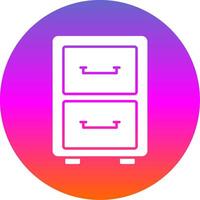 Filling Cabinet Glyph Gradient Circle Icon vector