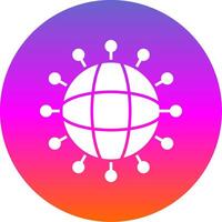 Connected Glyph Gradient Circle Icon vector