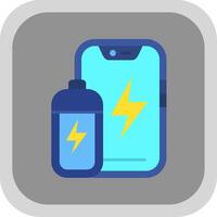 Battery Flat Round Corner Icon vector