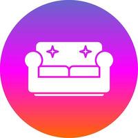 Couch Glyph Gradient Circle Icon vector