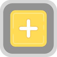 Plus Flat Round Corner Icon vector