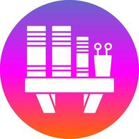 Book Shelf Glyph Gradient Circle Icon vector