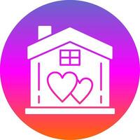 Sweet Home Glyph Gradient Circle Icon vector