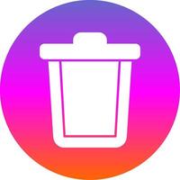 Trash Can Glyph Gradient Circle Icon vector