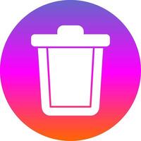 Trash Can Glyph Gradient Circle Icon vector