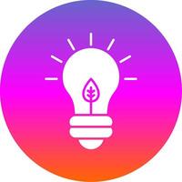 Eco Bulb Glyph Gradient Circle Icon vector