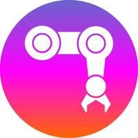 Mechanical Arm Glyph Gradient Circle Icon vector