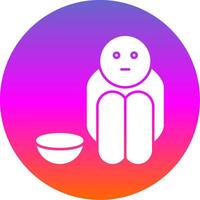 Hunger Glyph Gradient Circle Icon vector