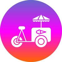 Ice Cream Cart Glyph Gradient Circle Icon vector