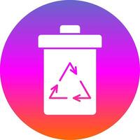 Recycle Bin Glyph Gradient Circle Icon vector