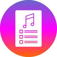 PlayList Glyph Gradient Circle Icon vector