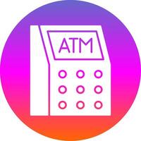 Atm Machine Glyph Gradient Circle Icon vector