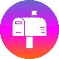 Mailbox Glyph Gradient Circle Icon vector