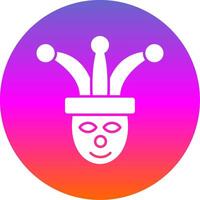 Jester Glyph Gradient Circle Icon vector