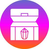 Treasure chest Glyph Gradient Circle Icon vector