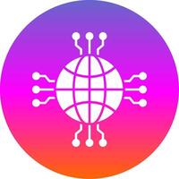 Network Glyph Gradient Circle Icon vector