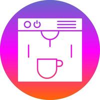 Coffe Maker Glyph Gradient Circle Icon vector