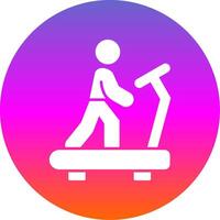 Treadmill Glyph Gradient Circle Icon vector