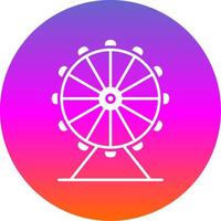 Ferris Wheel Glyph Gradient Circle Icon vector