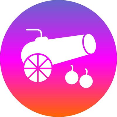 Cannon Glyph Gradient Circle Icon