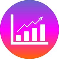 Growth Graph Glyph Gradient Circle Icon vector
