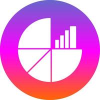 Pie Chart Glyph Gradient Circle Icon vector