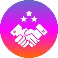 Partnership Handshake Glyph Gradient Circle Icon vector