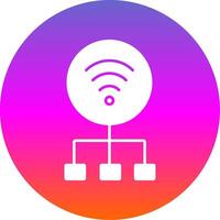 Network Glyph Gradient Circle Icon vector