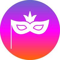 Carnival Mask Glyph Gradient Circle Icon vector