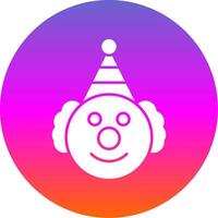 Clown Glyph Gradient Circle Icon vector