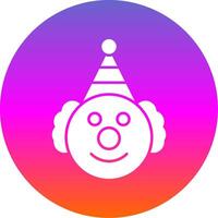 Clown Glyph Gradient Circle Icon vector