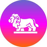 Lion Glyph Gradient Circle Icon vector