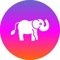 Elephant Glyph Gradient Circle Icon vector