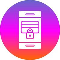 Secure Payment Glyph Gradient Circle Icon vector