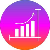 Bar Chart Glyph Gradient Circle Icon vector