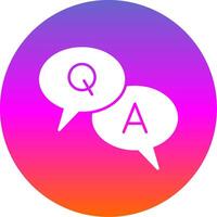 Question And Answer Glyph Gradient Circle Icon vector