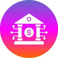 Banking System Glyph Gradient Circle Icon vector