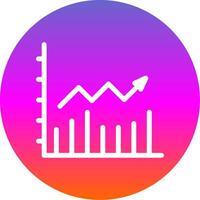 Line Chart Glyph Gradient Circle Icon vector