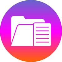 Document Glyph Gradient Circle Icon vector