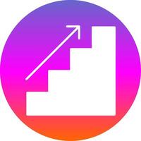 Stairs Glyph Gradient Circle Icon vector