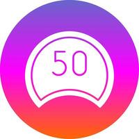 Speed Limit Glyph Gradient Circle Icon vector