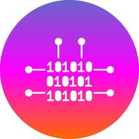 Binary Code Glyph Gradient Circle Icon vector