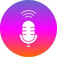 Voice Assistant Glyph Gradient Circle Icon vector