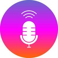 Voice Assistant Glyph Gradient Circle Icon vector