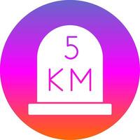 kilometer Glyph Gradient Circle Icon vector