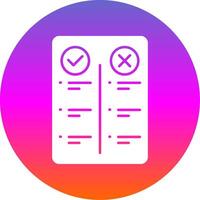 Pros And Cons Glyph Gradient Circle Icon vector