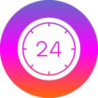 24 Hours Glyph Gradient Circle Icon vector