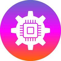 Circuit Glyph Gradient Circle Icon vector